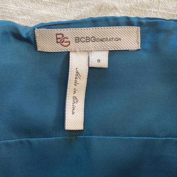 BCBG Tiered Silk & Lace Strapless Cocktail Dress - Picture 3 of 6